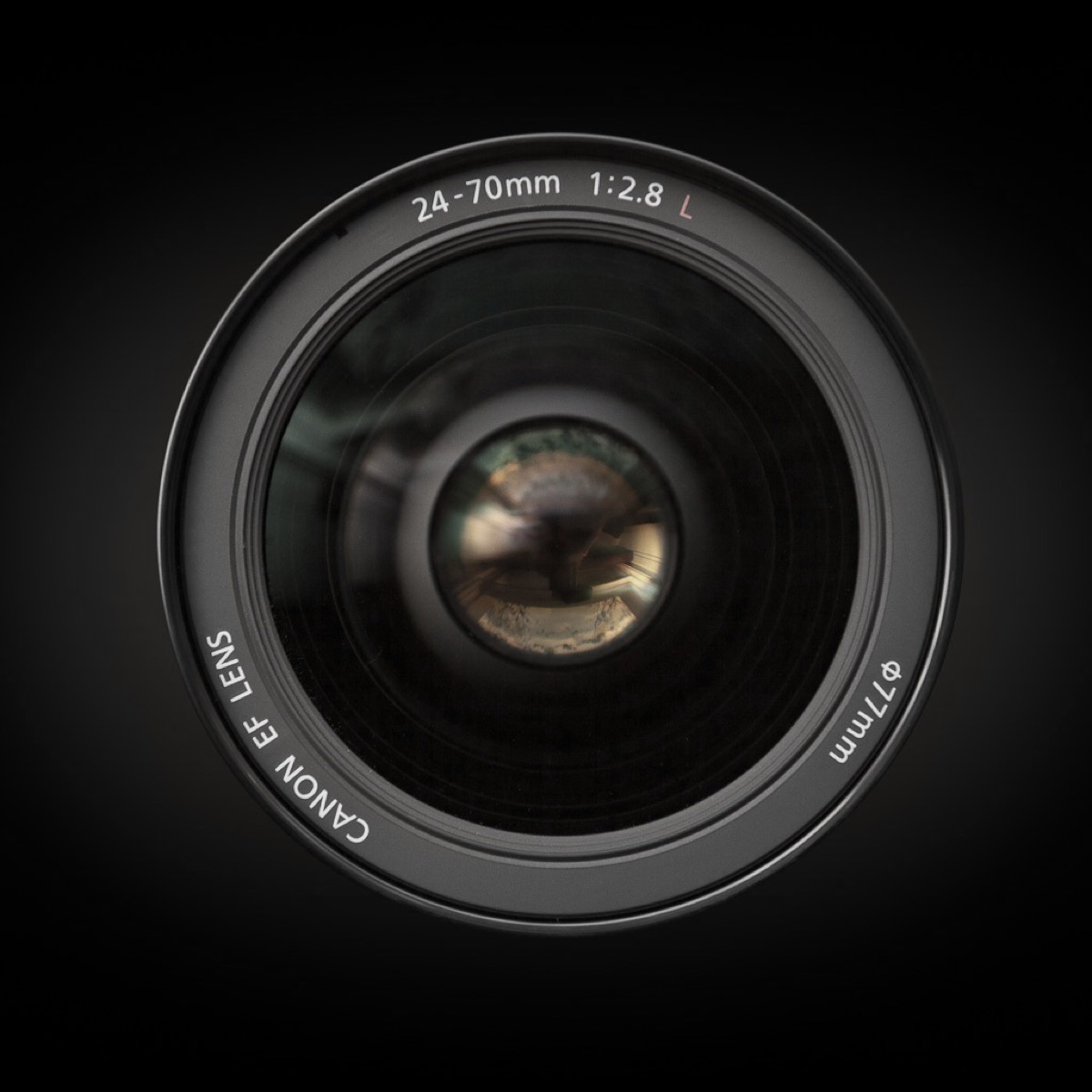 Professional camera lens close-up